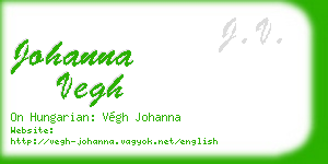 johanna vegh business card